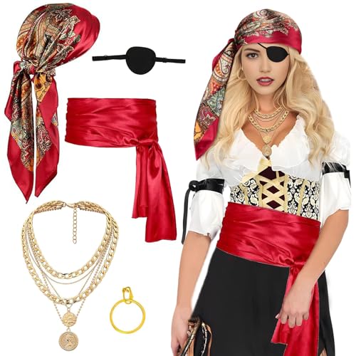 Integrity.1 1 Stück Piraten Zubehör Damen, Rollenspiel-Set mit Kopftuch, Piratenkostüm Zubehör, Piratenkostüm Damen, für Piraten Kostüm, Hallowee Kostüm Karneval Fasching Kostüm Integrity.1 1 Stück Piraten Zubehör Damen, Rollenspiel-Set mit Kopftuch, Piratenkostüm Zubehör, Piratenkostüm Damen, für Piraten Kostüm, Hallowee Kostüm Karneval Fasching Kostüm von Integrity.1