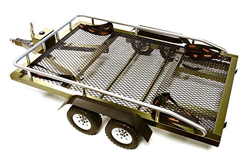 Integy RC Model Machined Alloy Flatbed Dual Axle Car Trailer Kit for 1/10 Scale RC 640x370x110mm von Integy