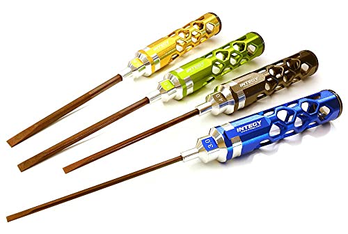 Integy RC Model C27809COLOR Precision Tool Flat Head (4) Driver Set with Shank OD (3.0 4.0 5.0 5.8mm) von Integy