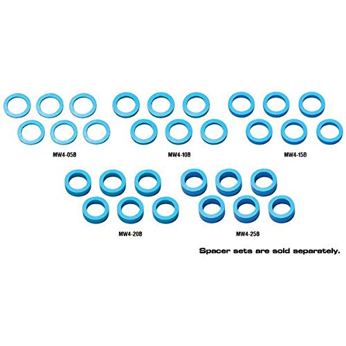 Integy RC Model Precision Muchmore Racing Color Aluminum Adjust Spacer 4.0x0.5mm Blue (6pcs) von Integy