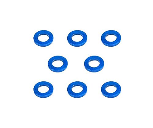 Integy RC Model Precision Square R/C M3 Aluminum Ball Stud Washers, 0.75mm Thick (Blue) 8 pcs. von Integy
