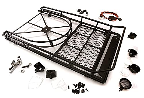 Integy RC Model Realistic 1/10 Scale Alloy Luggage Tray 250x150x45mm with 4 LED Spot Light Set von Integy