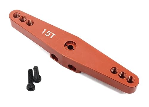 Integy Upgrades für Losi, Billet Machined Red 15T Dual Sided Steering Servo Arm für 1/5 DBXL-E 2.0 Integy Upgrades für Losi, Billet Machined Red 15T Dual Sided Steering Servo Arm für 1/5 DBXL-E 2.0 von Integy
