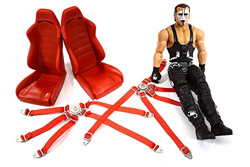 Integy Realistische Sitze, Sicherheitsgurte und Figur im Maßstab 1:10, 168 mm hoch, für Off-Road-Crawler von Integy