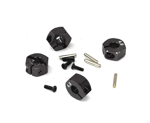 RC Modell 12 mm Sechskantrad (4) Nabe 6 mm dick für 1/10 TRX, Axial, Tamiya, TC und Drift von Integy