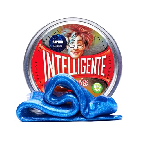 Intelligente Knete - Das Original! Saphir mit Glitzer-Effekt - Kinderknete und Therapieknete in einem - Besser als jeder Stressball! Für Kinder und Erwachsene (Standard-Dose, 80g) von Intelligente Knete