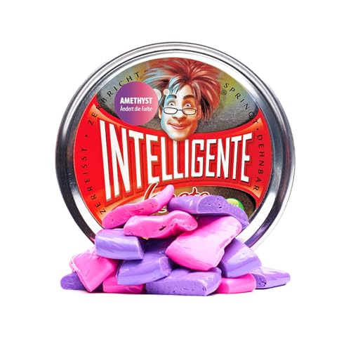 Intelligente Knete - Das Original! Amethyst - Ändert die Farbe bei Wärme - Kinderknete und Therapieknete in einem - besser als jeder Stressball! Für Kinder und Erwachsene (Große Dose, 80g) von Intelligente Knete