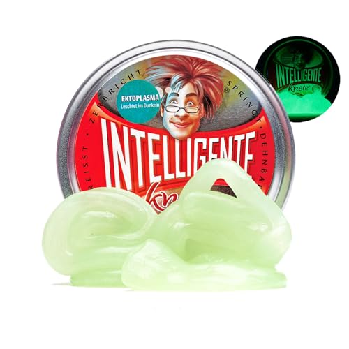 Intelligente Knete - Das Original! Ektoplasma - Leuchtet im Dunkeln - Kinderknete und Therapieknete in einem - Besser als jeder Stressball! Für Kinder und Erwachsene (Standard-Dose, 80g) von Intelligente Knete