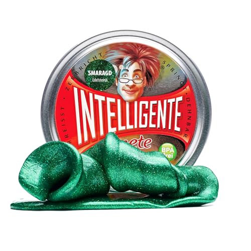 Intelligente Knete - Das Original! Smaragd mit Glitzer-Effekt - Kinderknete und Therapieknete in einem - besser als jeder Stressball! Für Kinder und Erwachsene (Standard-Dose, 80g) von Intelligente Knete