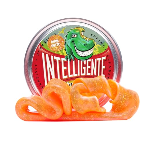 Intelligente Knete - Das Original! Dinokotze mit Partikeln - Kinderknete und Therapieknete in einem - Besser als jeder Stressball! Für Kinder und Erwachsene (Standard-Dose, 80g) von Intelligente Knete