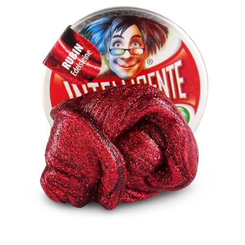 Intelligente Knete - Das Original! Rubin mit Glitzer-Effekt - Kinderknete und Therapieknete in einem - Besser als jeder Stressball! Für Kinder und Erwachsene (Kleine Dose, 18g) von Intelligente Knete