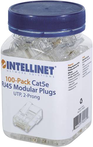 Intellinet 100er Pack Cat5e RJ45 Modularstecker UTP 2-Punkt-Aderkontaktierung für Litzendraht 100 S von Intellinet