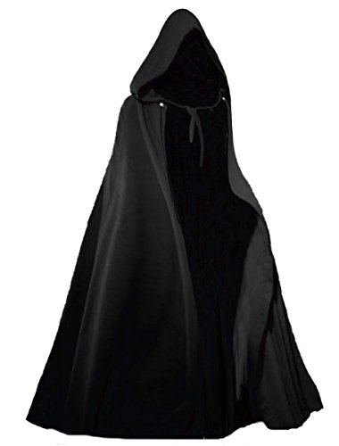 Dark Dreams Gothic Mittelalter LARP Langer Kapuzenumhang Cape Unisex Sinistra, Farbe:schwarz, Größe:Freesize Dark Dreams Gothic Mittelalter LARP Langer Kapuzenumhang Cape Unisex Sinistra, Farbe:schwarz, Größe:Freesize von Inter