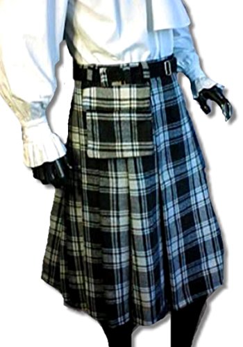 Inter Moden Mittelalter Tartan Schottenrock - Herren Xeledur XXL/schwarz / weiß von Inter-Moden