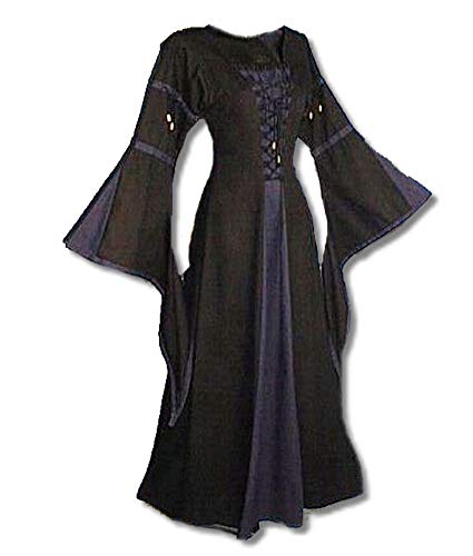 Inter-Moden Mittelalter Zofenkleid - Damen Almathia XL/schwarz/blau von Inter-Moden