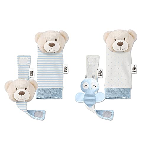 Baby-Rassel-Set für Füße und Handgelenke, Bär blau von Interbaby