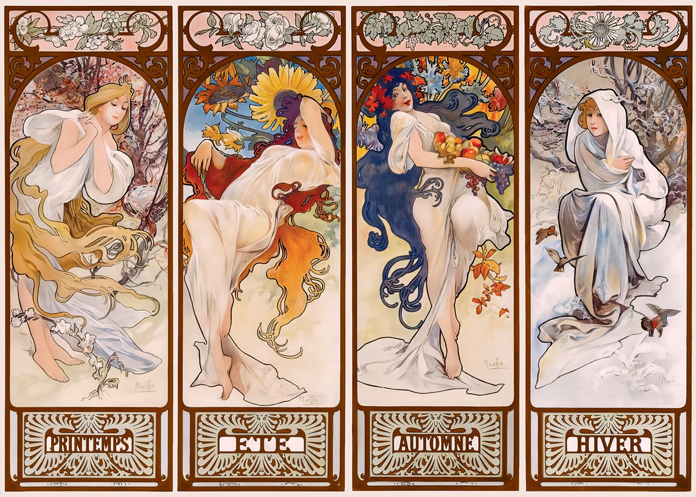 Interdruk Art Collection - Mucha - Die Jahreszeiten 1000 Teile Puzzle Interdruk-342157 von Interdruk
