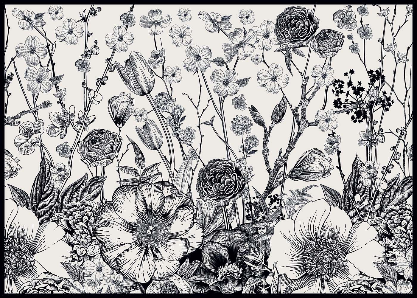 Interdruk Monochrome Blumenpoesie 1000 Teile Puzzle Interdruk-326188 von Interdruk