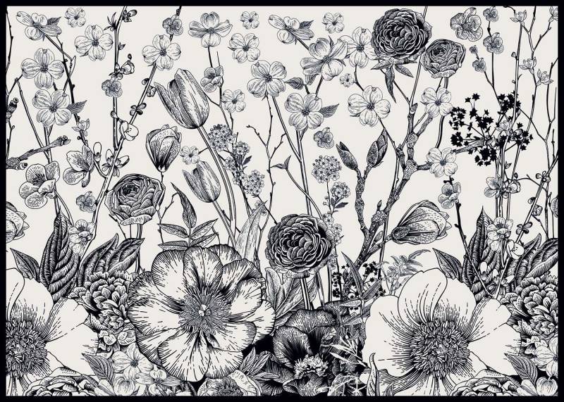 Interdruk Monochrome Blumenpoesie 1000 Teile Puzzle Interdruk-326188 von Interdruk