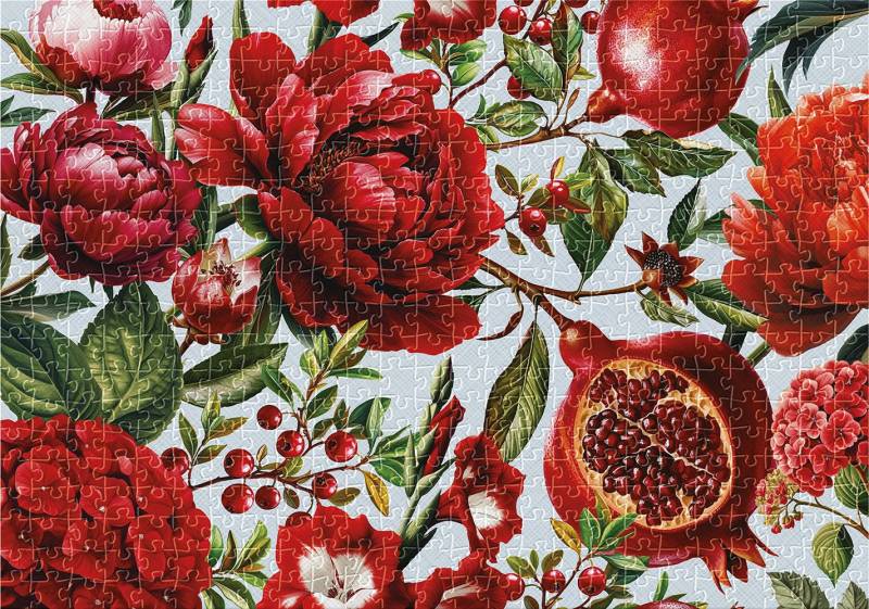Interdruk Pfingstrosen und Granatapfel 500 Teile Puzzle Interdruk-385048 von Interdruk