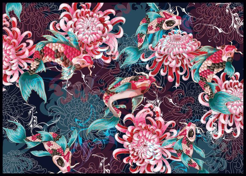 Interdruk Secret Garden - Japanische Blumen 1000 Teile Puzzle Interdruk-326171 von Interdruk