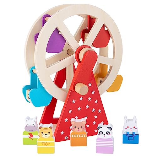Holztiere Hand Riesenrad Kinder Früherziehung Eltern-Kind-Interaktion Familienspiel Holzspielzeug von Intertest