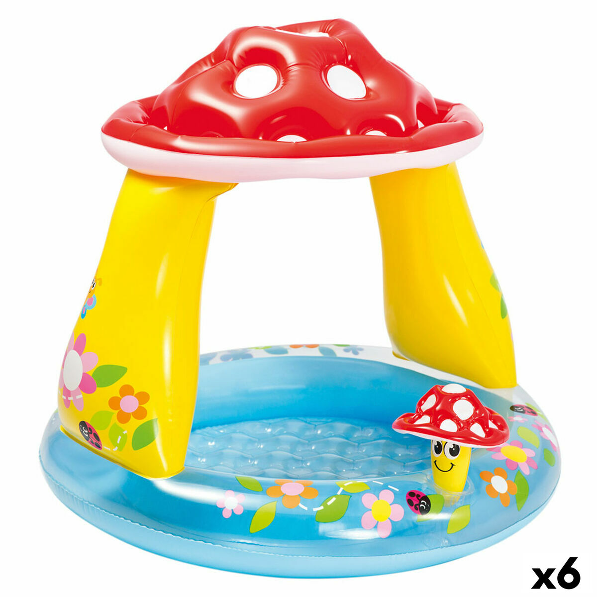 Aufblasbares Planschbecken für Kinder Intex Champignons Markise 45 L 102 x 89 x 102 cm (6 Stück) von Intex