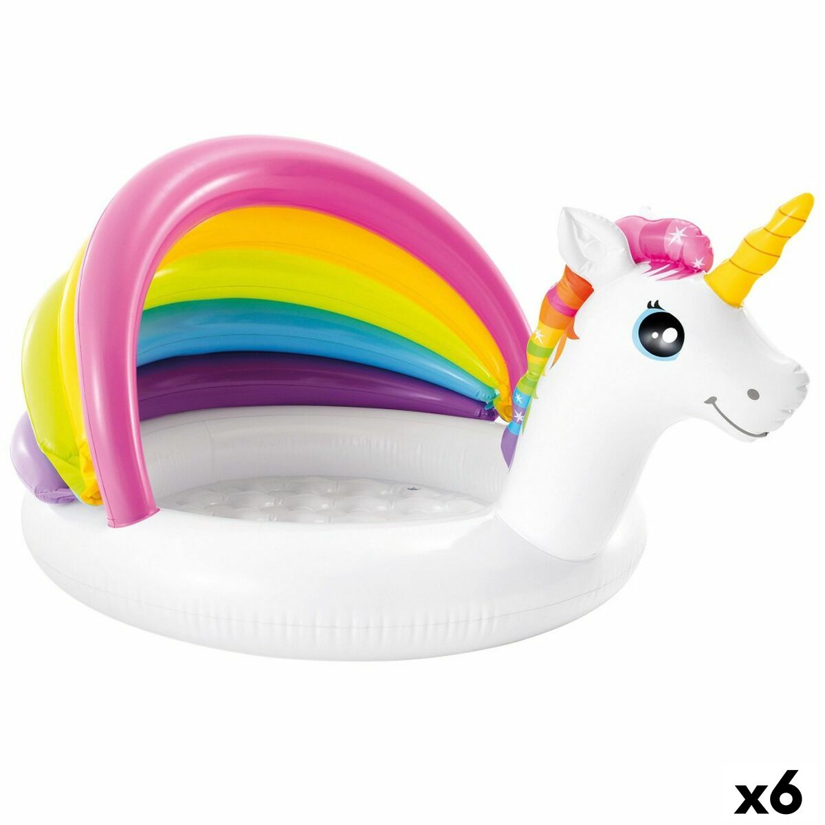 Aufblasbares Planschbecken für Kinder Intex Einhorn Markise 45 L 102 x 69 x 127 cm (6 Stück) von Intex