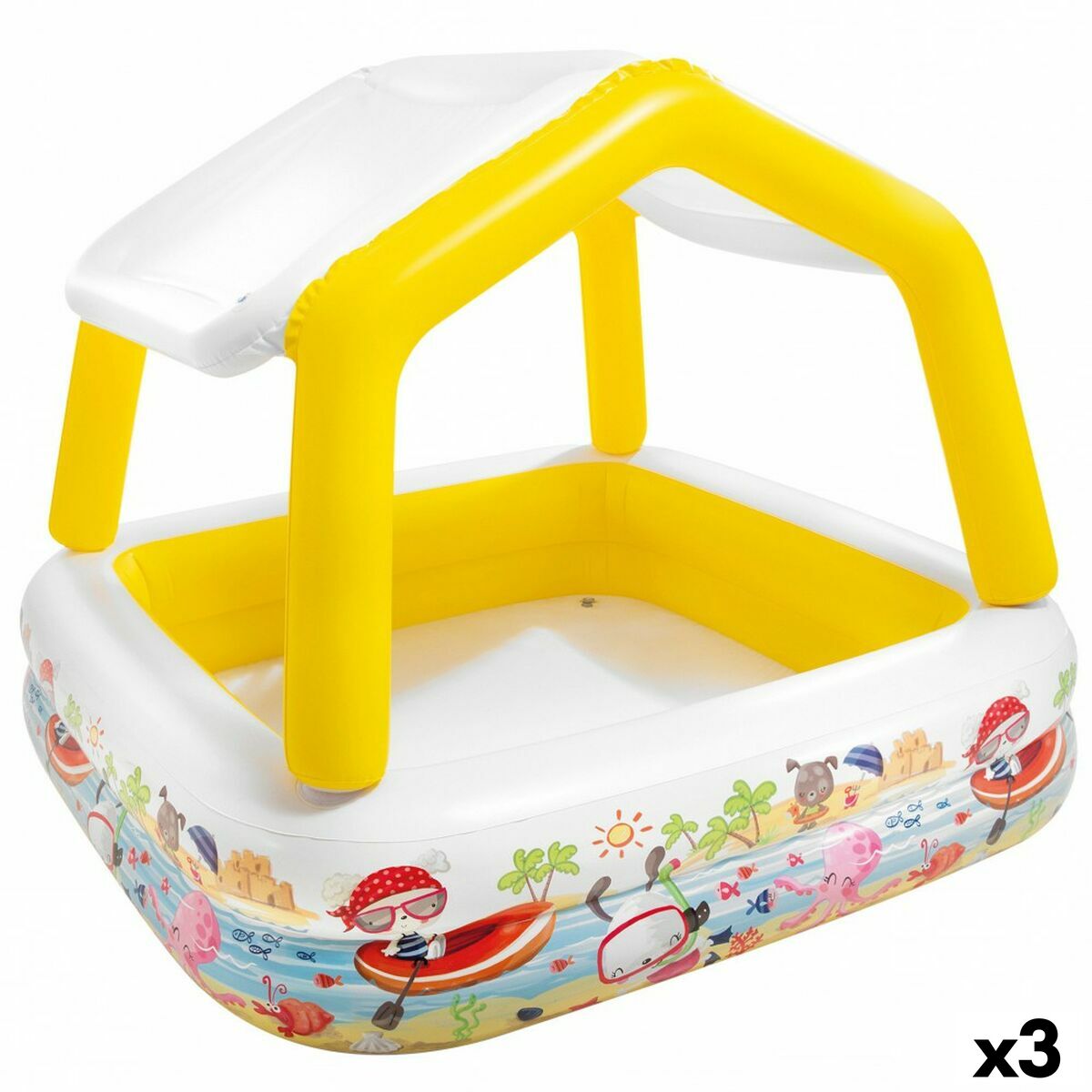 Aufblasbares Planschbecken für Kinder Intex Markise 295 L 157 x 122 x 157 cm (3 Stück) von Intex