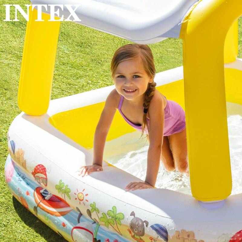 Aufblasbares Planschbecken für Kinder Intex Markise 295 L 157 x 122 x 157 cm (3 Stück) von Intex