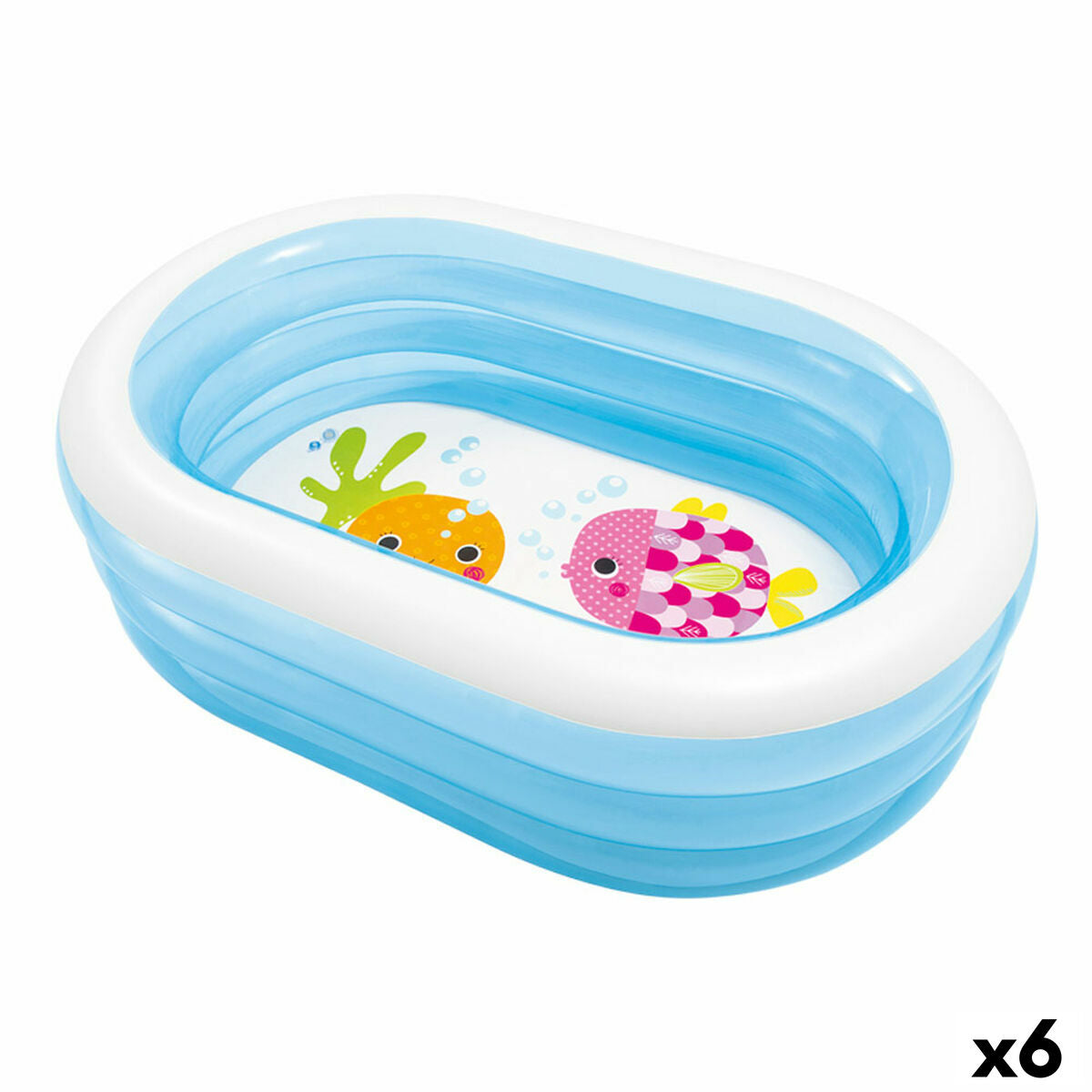 Aufblasbares Planschbecken für Kinder Intex Oval Blau Weiß 230 L 163 x 46 x 107 cm (6 Stück) von Intex