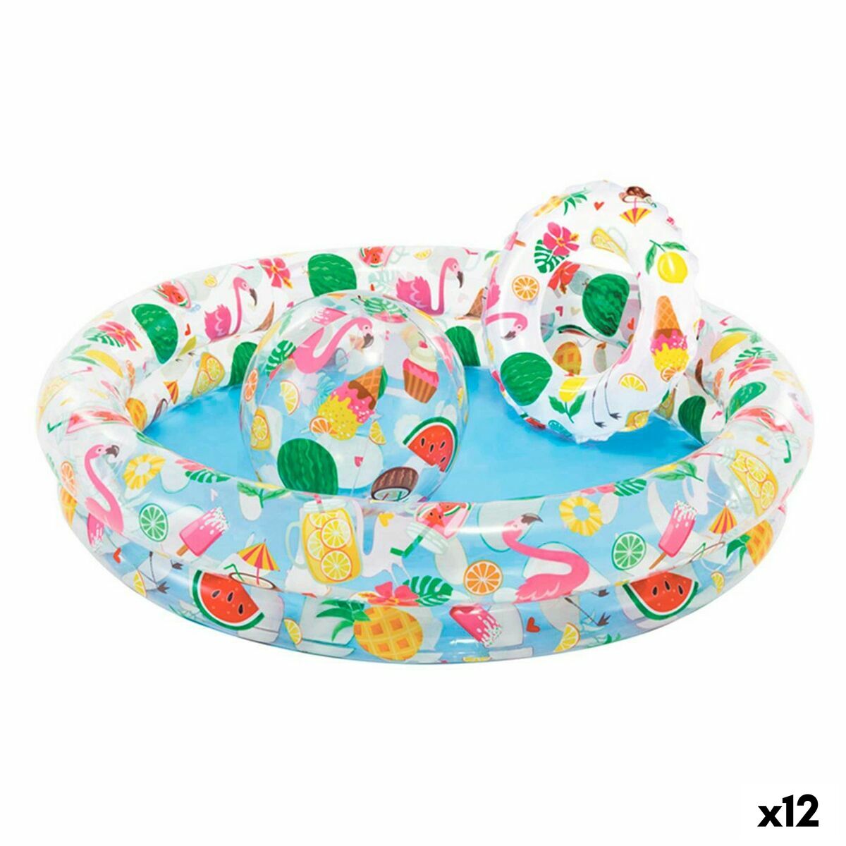 Aufblasbares Planschbecken für Kinder Intex Tropical Ringe 150 l 122 x 25 cm (12 Stück) von Intex