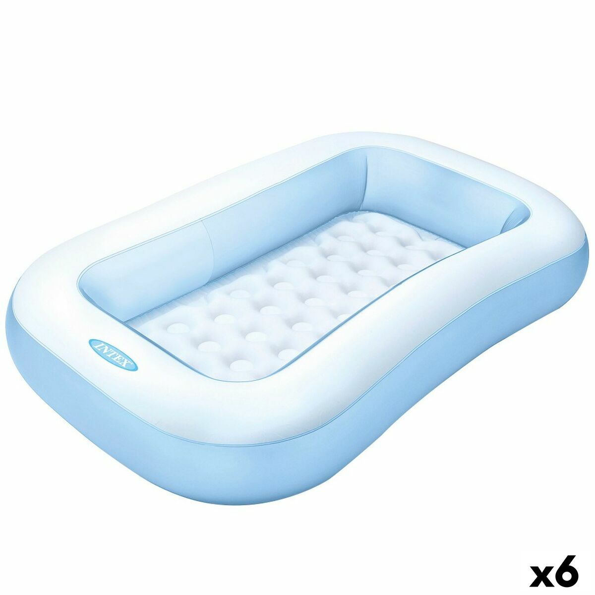 Aufblasbares Planschbecken für Kinder Intex rechteckig Blau Weiß 90 L 166 x 25 x 100 cm (6 Stück) von Intex