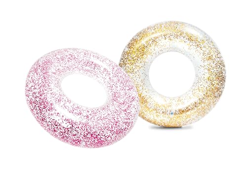 Intex 56274NP - Aufblasbarer Schwimmring Glitter, Vinyl, Mehrfarbig, 107 cm von Intex