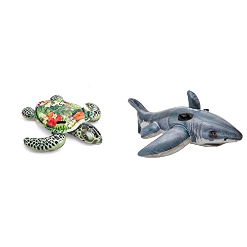 INTEX Aufblasbare Schildkröte, Mehrfarbig & Great White Shark Ride-On - Aufblasbarer Reittier - 173 x 107 cm INTEX Aufblasbare Schildkröte, Mehrfarbig & Great White Shark Ride-On - Aufblasbarer Reittier - 173 x 107 cm von Intex