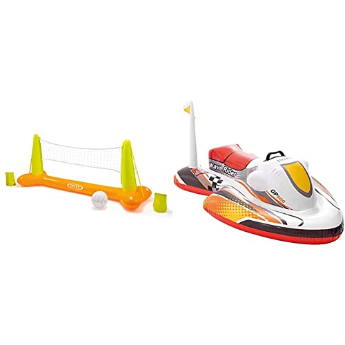 Intex 57520NP - Wave Rider Ride-On, 117 x 77 cm & Pool Volleybal Game - Aufblasbares Wasserballspiel - Volleyballnetz - 239 x 64 x 91 cm Intex 57520NP - Wave Rider Ride-On, 117 x 77 cm & Pool Volleybal Game - Aufblasbares Wasserballspiel - Volleyballnetz - 239 x 64 x 91 cm von Intex