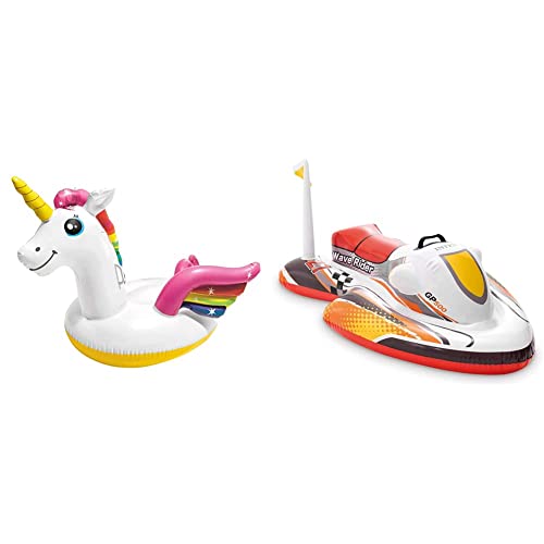 Intex 57561NP Rideon ''Unicorn'', 198x140x97cm & 57520NP - Wave Rider Ride-On, 117 x 77 cm von Intex