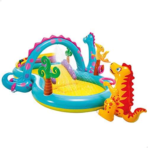 Intex Dinoland Play Center Aufblasbares Wasserspielzentrum, verschiedene Modelle (mit und ohne Vulkan), Mehrfarbig, 333x229x112 cm, 280 Liter von Intex