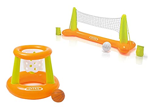 Intex Fun Goals Game - Aufblasbares Wasserballspiel (Volleyball + Basketball) von Intex