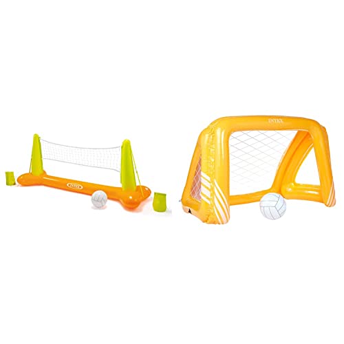 Intex Fun Goals Game - Aufblasbares Wasserballspiel - Wasserballnetz - 140 x 89 x 81 cm & Pool Volleybal - Volleyballnetz - 239 x 64 x 91 cm Intex Fun Goals Game - Aufblasbares Wasserballspiel - Wasserballnetz - 140 x 89 x 81 cm & Pool Volleybal - Volleyballnetz - 239 x 64 x 91 cm von Intex