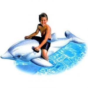 Intex Kinder Groß Aufblasbar Fahren Lil Dolphin 1,75 M Schwimmbad Spaß Zubehörteil von Intex