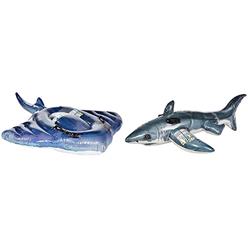 Intex Stingray Ride-On - Aufblasbarer Reittier - 188 x 145 cm & Great White Shark Ride-On - Aufblasbarer Reittier - 173 x 107 cm Intex Stingray Ride-On - Aufblasbarer Reittier - 188 x 145 cm & Great White Shark Ride-On - Aufblasbarer Reittier - 173 x 107 cm von Intex
