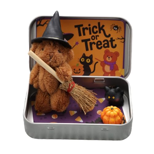 Introti Halloween Bär in einer Box Hexenbär in einer Box für Süßes oder Saures (Hellbraun) von Introti