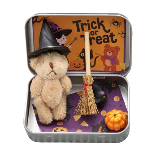 Introti Halloween Bär in einer Box Hexenbär in einer Box für Süßes oder Saures (Khaki) von Introti