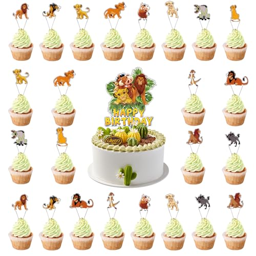 25 Stück Tortendeko Geburtstag Kinder, Löwenkönig Kuchen Toppers, Löwenkönig Cupcake Deko, Löwenkönig Themen Party Deko, Cake Topper Set, Tortendekoration Kinder für Jungen, Mädchen 25 Stück Tortendeko Geburtstag Kinder, Löwenkönig Kuchen Toppers, Löwenkönig Cupcake Deko, Löwenkönig Themen Party Deko, Cake Topper Set, Tortendekoration Kinder für Jungen, Mädchen von Invasye