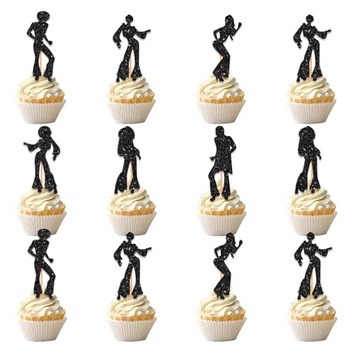 Disco Tortendeko, 36 Stück Disco Tanzen Cupcake Topper, 70er 80er Jahre Disco Kuchen Dekorationen, Disco Dancing Cake Toppers, für Disco Musik Theme Party Hippie Neon Rock Roll Geburtstagsfeier Deko Disco Tortendeko, 36 Stück Disco Tanzen Cupcake Topper, 70er 80er Jahre Disco Kuchen Dekorationen, Disco Dancing Cake Toppers, für Disco Musik Theme Party Hippie Neon Rock Roll Geburtstagsfeier Deko von Invasye