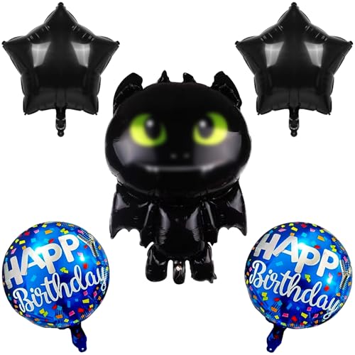 Geburtstag Folienballon Junge, 5 Stück Aluminiumfolie Luftballons Geburtstag Dekoration, Folienballons Geburtstg Kit, Schwarz Folienballons, für Kinder Geburtstagsfeier Dekoration Geburtstag Folienballon Junge, 5 Stück Aluminiumfolie Luftballons Geburtstag Dekoration, Folienballons Geburtstg Kit, Schwarz Folienballons, für Kinder Geburtstagsfeier Dekoration von Invasye