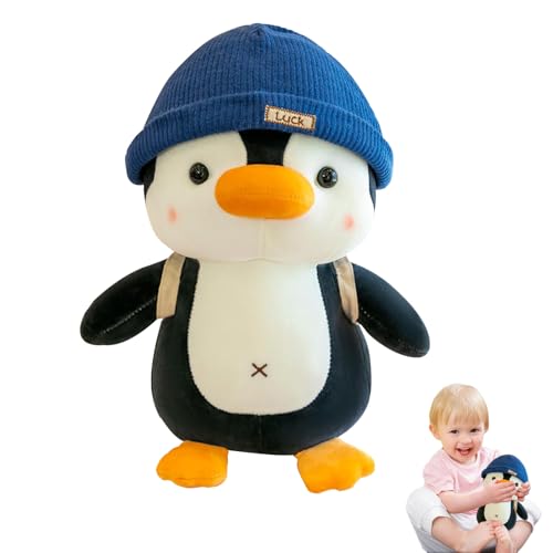 Invasye 23cm Pinguin Stofftier, Pinguin Kuscheltier, Pinguin PlüSchtier, mit Rucksack und Blauen Hut, Cartoon Pinguin Puppe für Kinder, Schmusetier Geschenk für Mädchen Jungen Babys Invasye 23cm Pinguin Stofftier, Pinguin Kuscheltier, Pinguin PlüSchtier, mit Rucksack und Blauen Hut, Cartoon Pinguin Puppe für Kinder, Schmusetier Geschenk für Mädchen Jungen Babys von Invasye