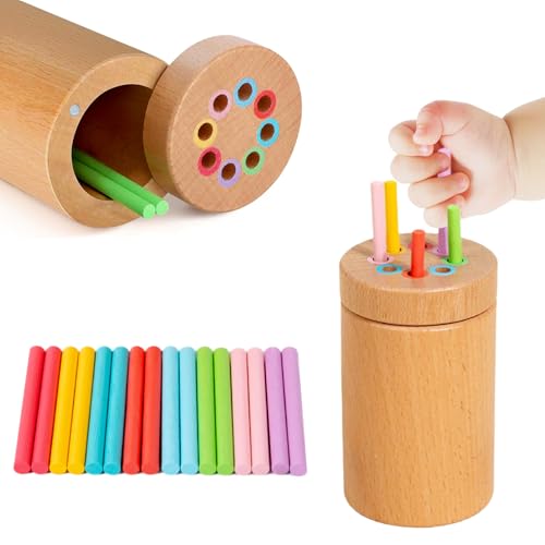 Invasye 8 Farben Sortierspiel, Farbsortier Stäbchen Kleinkinder, Montessori Holzspielzeug, Farblich Passendes Wooden Games, Feinmotorikspielzeug, Kinder Sensorik Spielzeu, für Jungen, Mädchen, Baby Invasye 8 Farben Sortierspiel, Farbsortier Stäbchen Kleinkinder, Montessori Holzspielzeug, Farblich Passendes Wooden Games, Feinmotorikspielzeug, Kinder Sensorik Spielzeu, für Jungen, Mädchen, Baby von Invasye