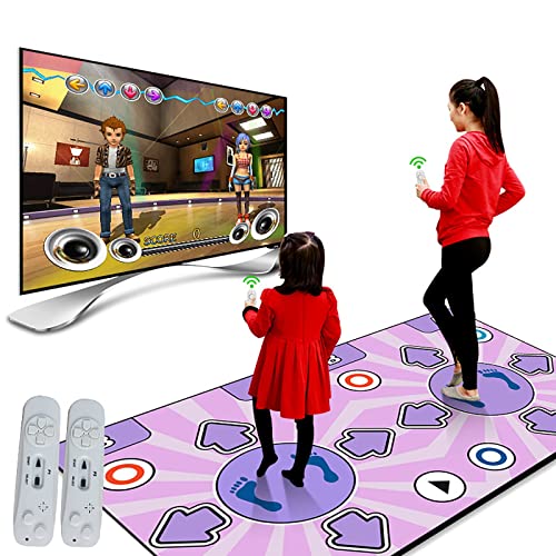 Invaxe Tanzmatten Spielzeug für Erwachsene und Kinder, multifunktionale Musik-Doppel-Tanzpads für TV und PC, 168 Spiele und 100 Songs, rutschfeste Yoga-Fitness für Familien Spiele, 165x90 cm von Invaxe